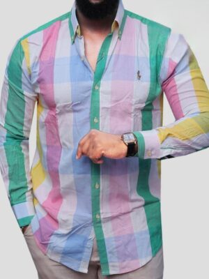Fun Rainbow Long-sleeved Cotton Shirt | His Timeless Closet
