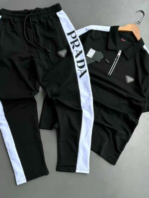 Prada Men’s Linea Rossa Inspired Half-Zip Tracksuit